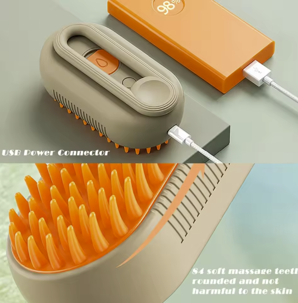 Self-Cleaning Pet Grooming Brush with Hair Removal Button